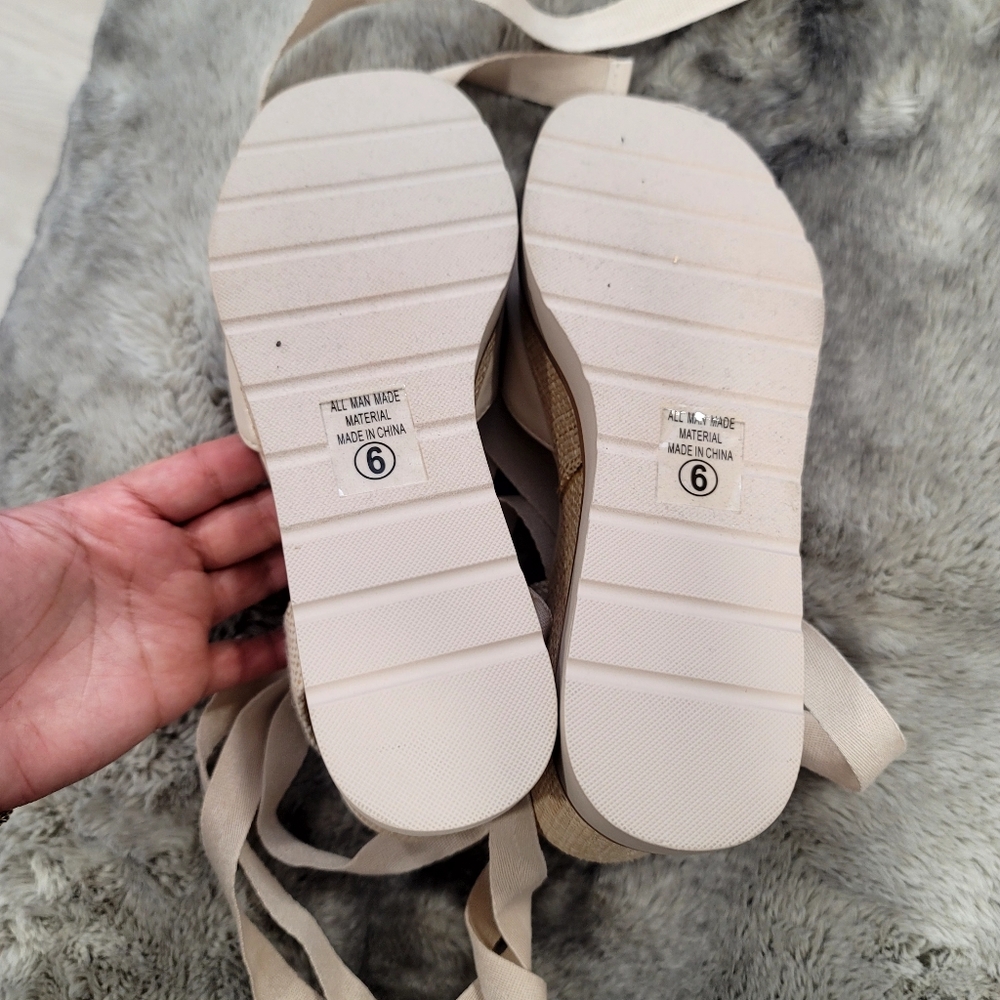 NEW NanaMacs Makayla ankle wedge heel Sandals Size 6 - Picture 11 of 13